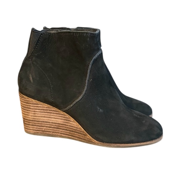 Lucky Brand Shoes - Lucky Brand Zanta Black Wedge Ankle Booties Women’s Size 7